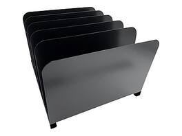 Huron - 5-Compartment Steel File Organizer - Black