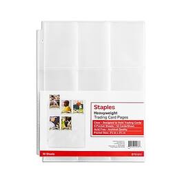 Staples - Heavy Weight Trading Card Pages, 8.5" x 11", 50/Pack - Clear