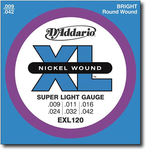 Front. D'Addario - Super Light XL Electric Guitar Strings - Silver.