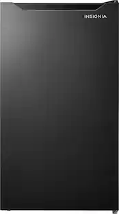 Front. Insignia™ - 3.3 Cu. Ft. Mini Fridge with Door Storage and ENERGY STAR Certification - Black.