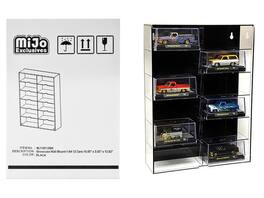 Mijo Exclusives - Showcase 12 Car Display Case Wall Mount with Black Back Panel and Extra Space "Mijo Exclusives" for 1/64 Scale Models