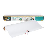 Mind Reader - Adhesive Dry Erase Whiteboard Roll, 2 Dry Erase Markers, Planner, Office, 24 inches wide x 10 feet long - Front_Zoom
