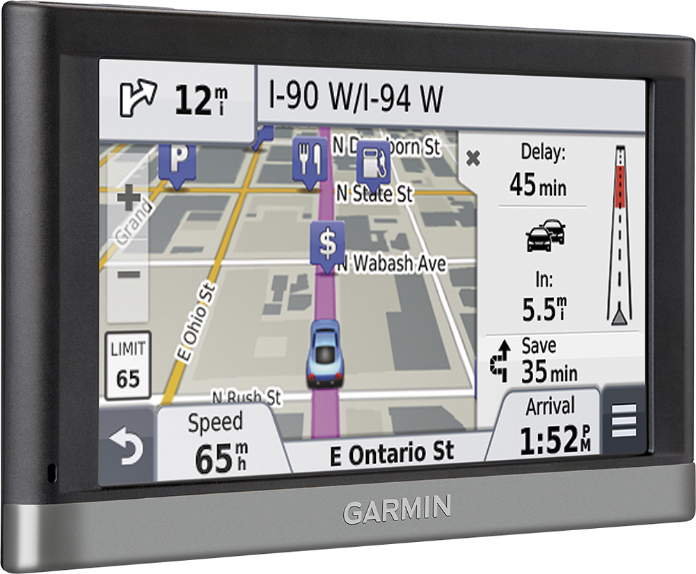 Best Buy: Garmin 2597LMT Built-in Lifetime Map and Traffic Updates Portable GPS Black/Gray 010-01123-30