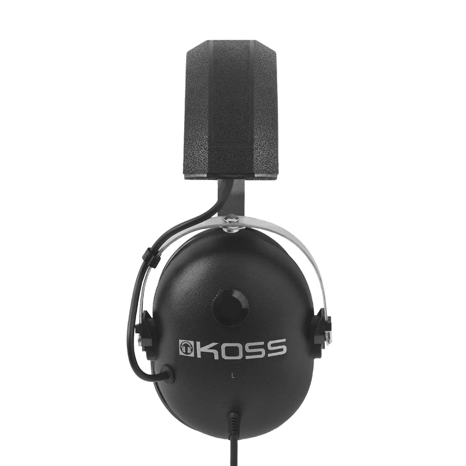 Angle. Koss - QZ99 Wired Over-Ear Headphones, Earcup Volume Control, Stereo/Mono Switch, 1/4" Connector, Passive Noise Reduction - Black.