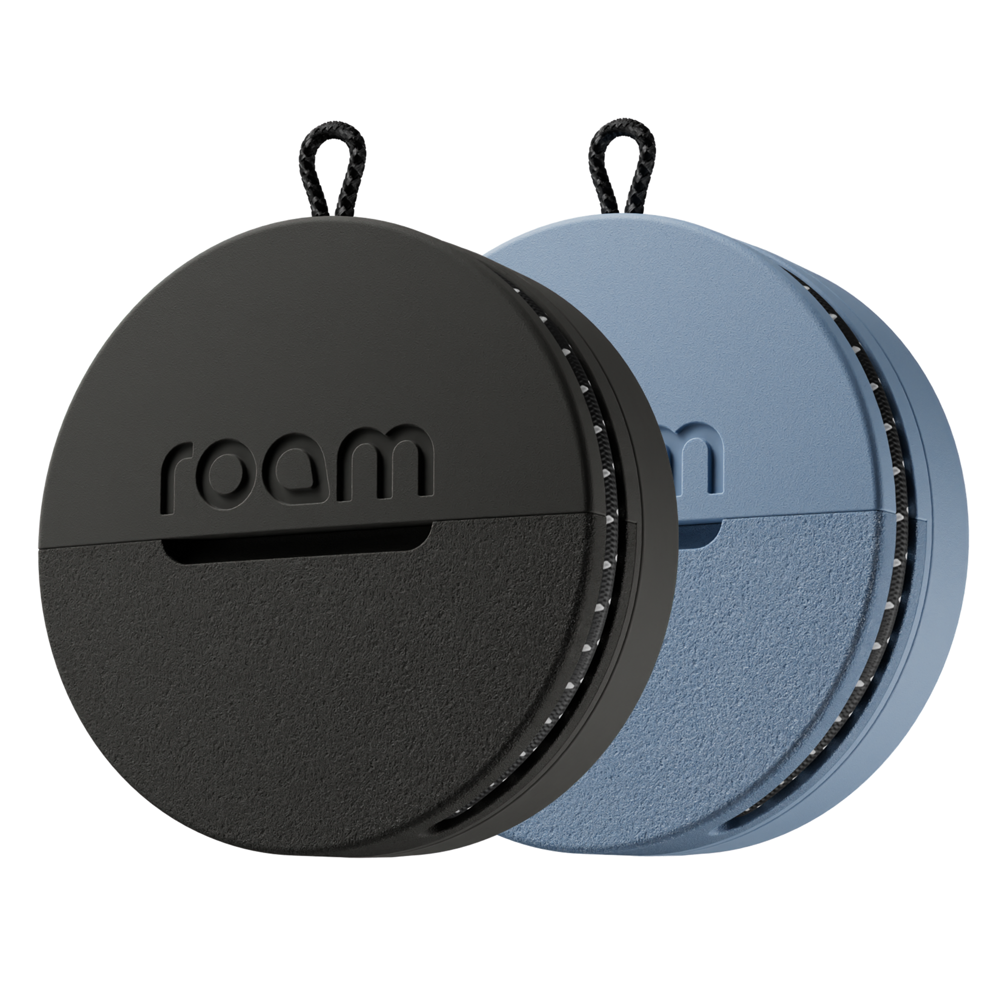 Roam - 3-in-1 Tracker - Bluetooth Item Locator, Keys/Luggage/Pet Gear, iOS or Android Find My, IP67, 2-Pack, Black & Blue - Black/Blue