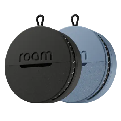 Front. Roam - Roam 3-in-1 Tracker - Bluetooth Item Locator, Keys/Luggage/Pet Gear, iOS or Android Find My, IP67, 2-Pack, Black & Blue - Black/Blue.
