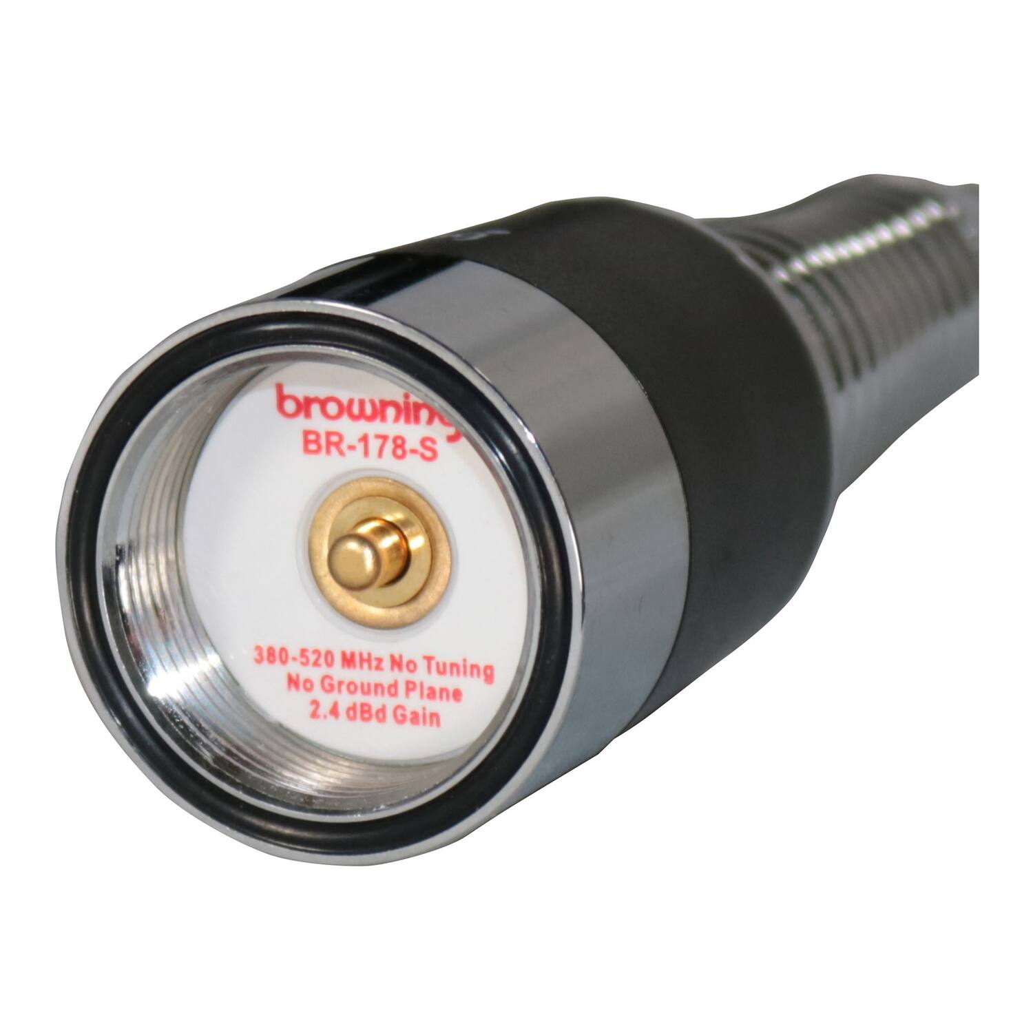 browning  
BR-178-S  
380-520 MHz No Tuning  
No Ground Plane  
2.4 dBi Gain