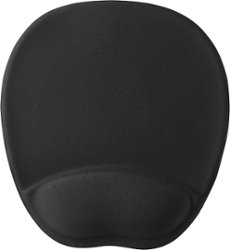 Insignia™ - Mouse Pad with Memory Foam Wrist Rest - Black - Front_Zoom