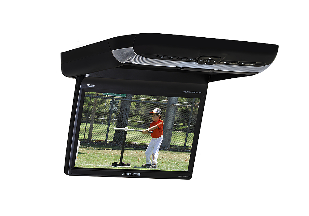 Angle View: Alpine - 10.1" Widescreen Overhead TFT-LCD Monitor with DVD Player - Black/Gray/Tan