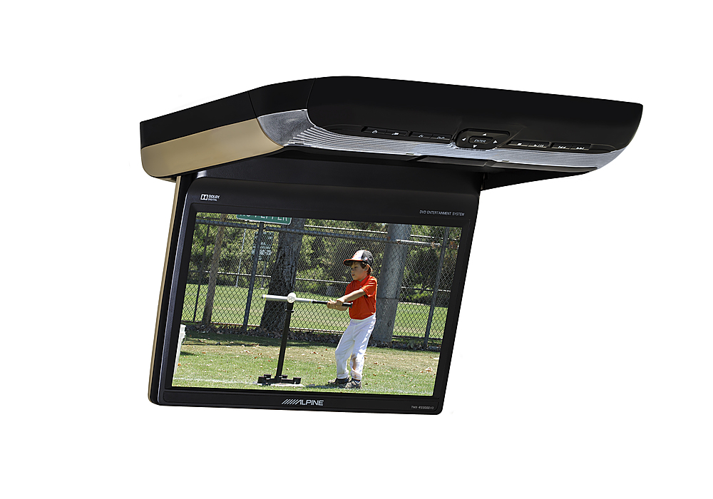 Left View: Power Acoustik - 10.2" Widescreen Overhead TFT-LCD Monitor with DVD Player - Gray