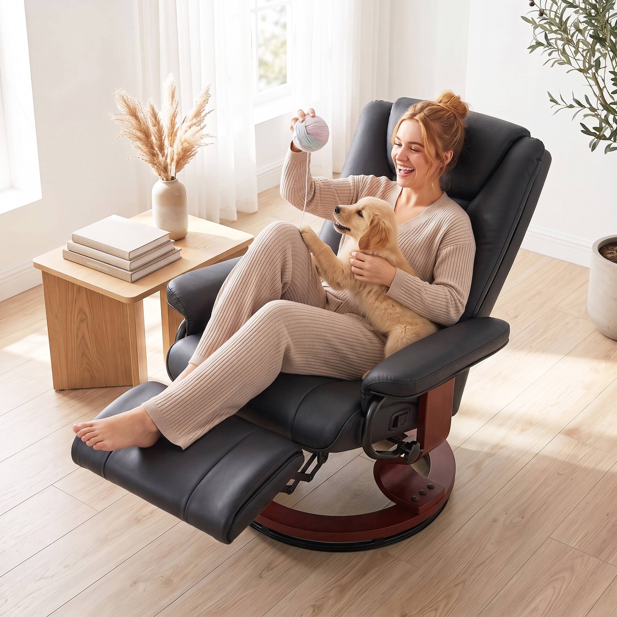Alt View 8. Homcom - RV Recliner Chair - Black.