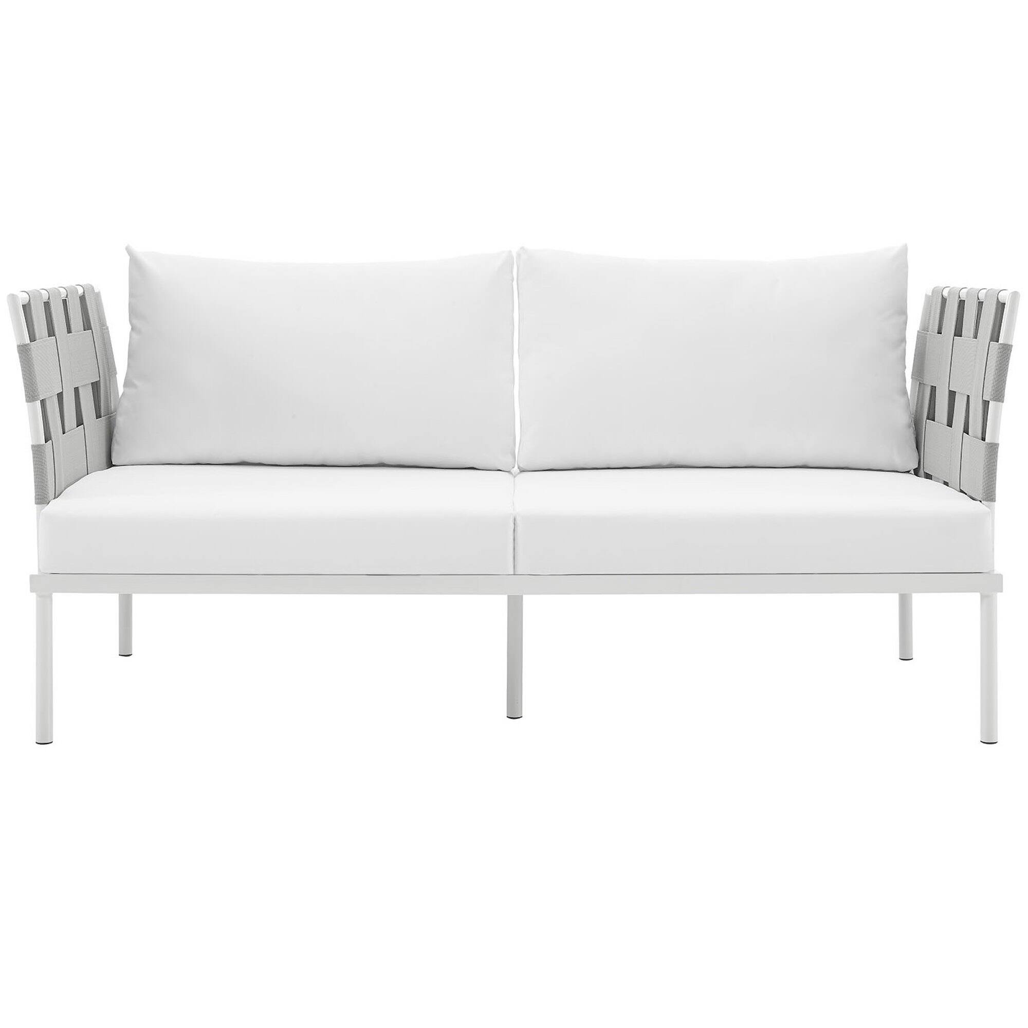 Alt View 1. Modway - Harmony Outdoor Patio Aluminum Loveseat by Modway - White White.