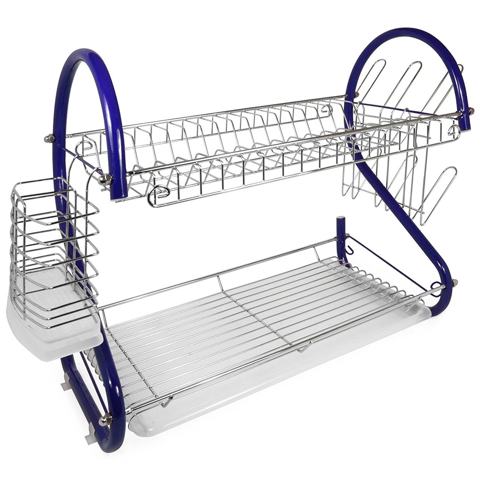 Alt View 3. Better Chef - Better Chef 2-Tier 16 in. Chrome Plated Dish Rack in Blue - Blue.