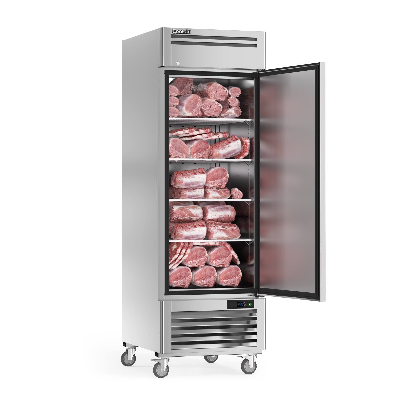 Front. Coolski - Coolski 27" W Commercial Freezer, 19.32 Cu.ft Single Solid Door Stainless Steel Reach-in Freezer - Silver.
