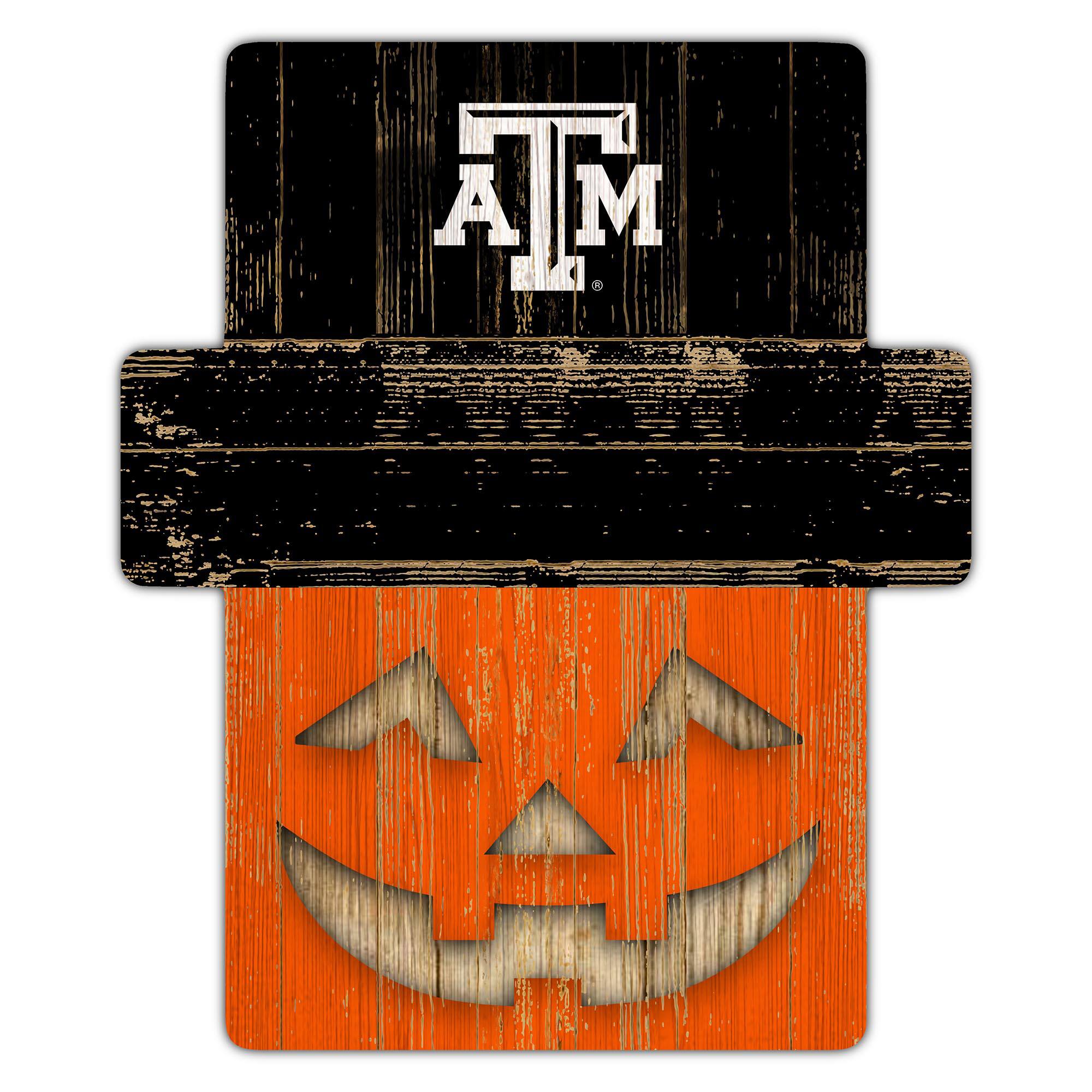Front. Fan Creations - Texas A&M Aggies 12" x 12" Jack-O-Lantern Display - Orange.