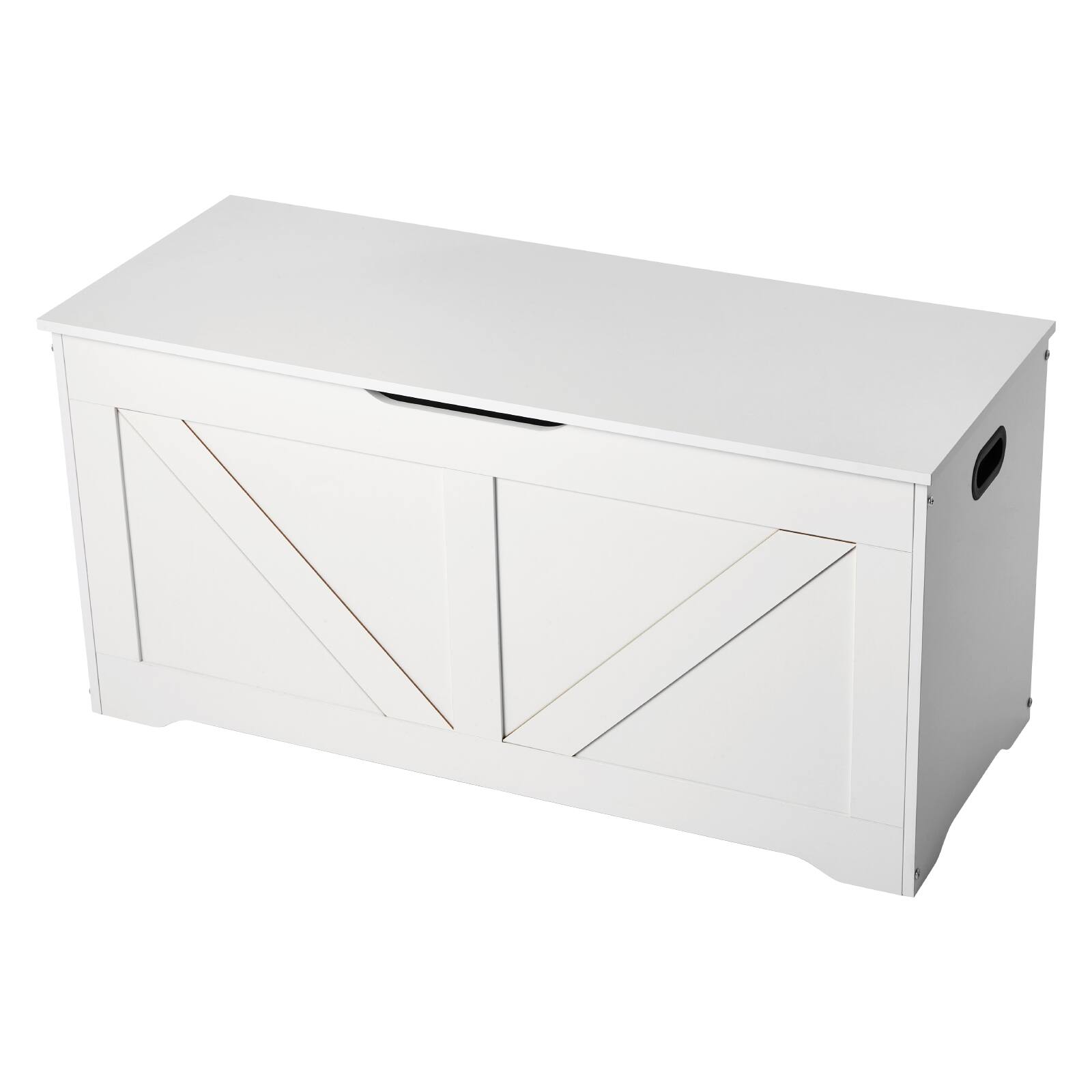 Alt View 5. VEVOR - Kids Storage Bench, Wooden Toy Box Chest, Large Storage Cabinet with Safety Hinge, Toddlers Storage Bench for Playroom - White.