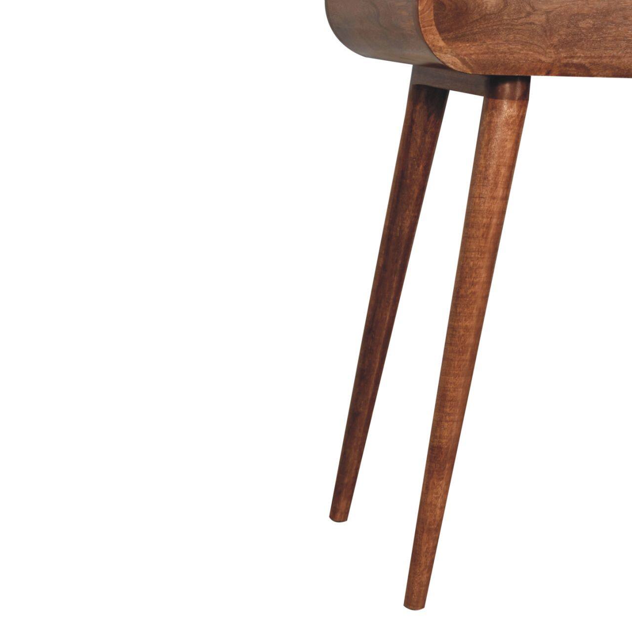 Alt View 4. Artisan Furniture - Artisan Furniture Solid Wood Mini Honey Caramel Dressing Table with Foldable Mirror, 4 Storage Compartments with Mirror - Brown.