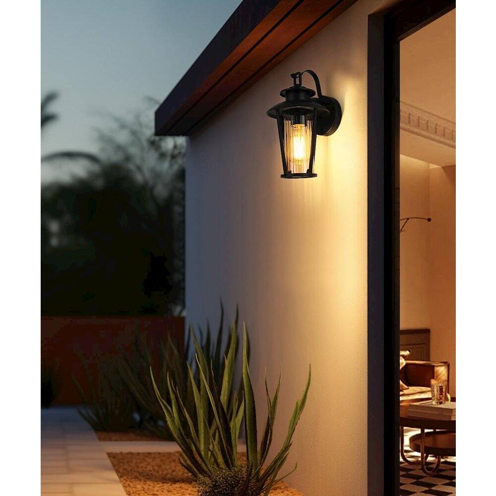 Alt View 4. Elegant Lighting - Wensley 7 inch Outdoor Pendant in Black - Black.