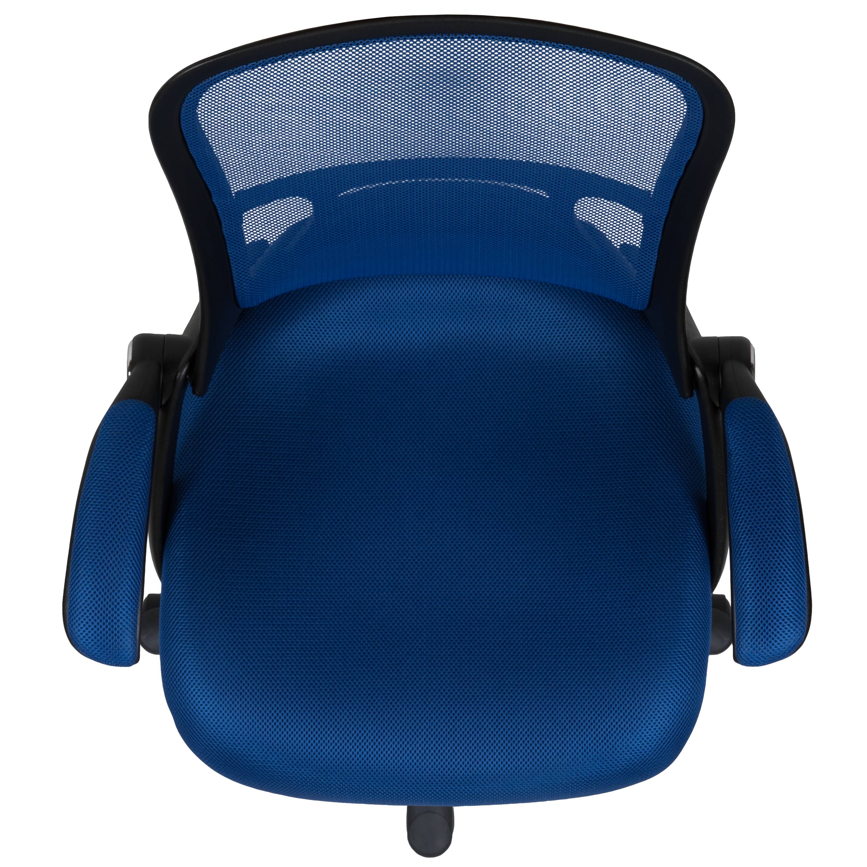 Alt View 8. Emma + Oliver - High Back Mesh Ergonomic Office Chair with Flip-up Arms - Blue.