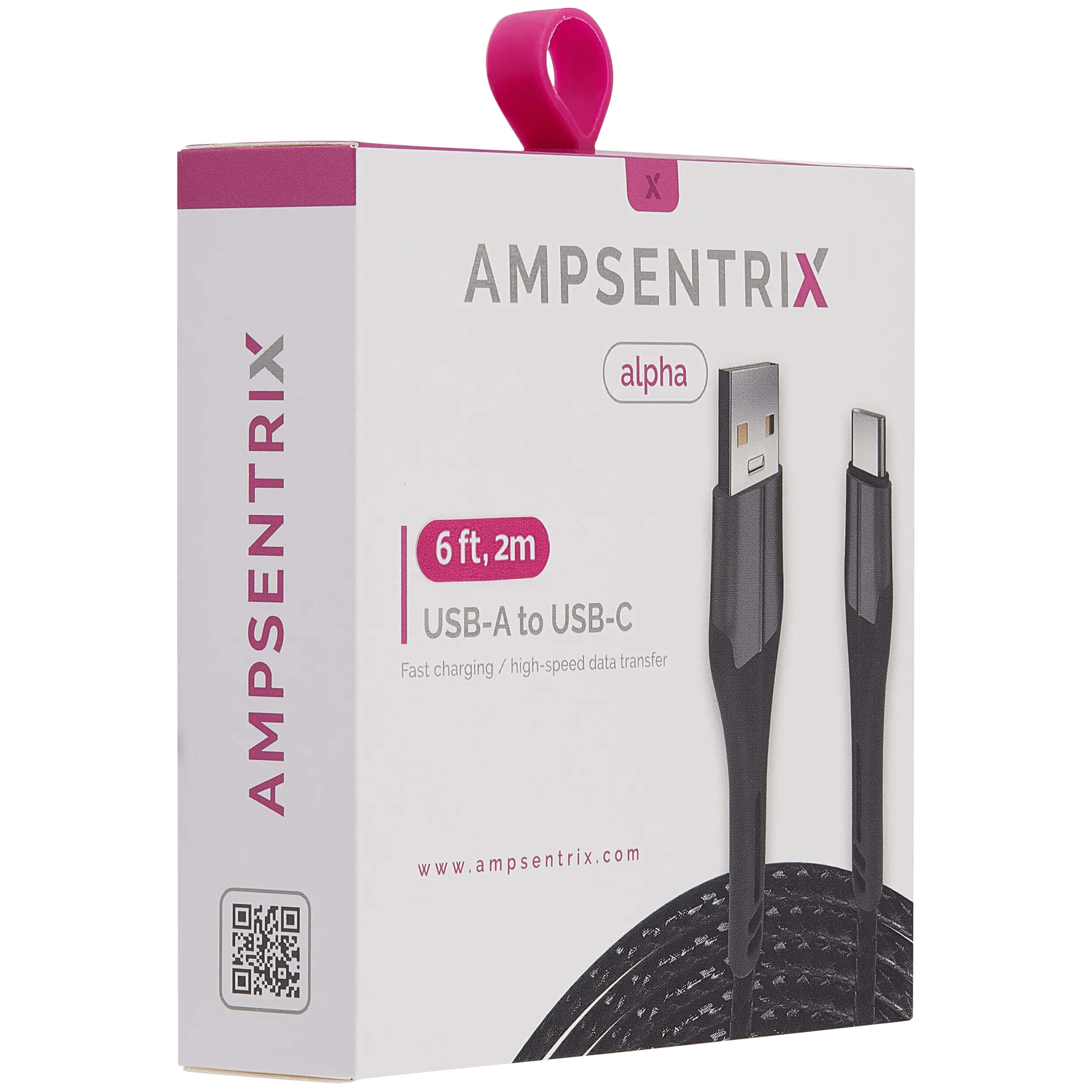 AMPSENTRIX  
X AMPSENTRIX alpha 6 ft, 2m USB-A to USB-C charging/ high-speed data transfer Fast www.ampsentrix.com