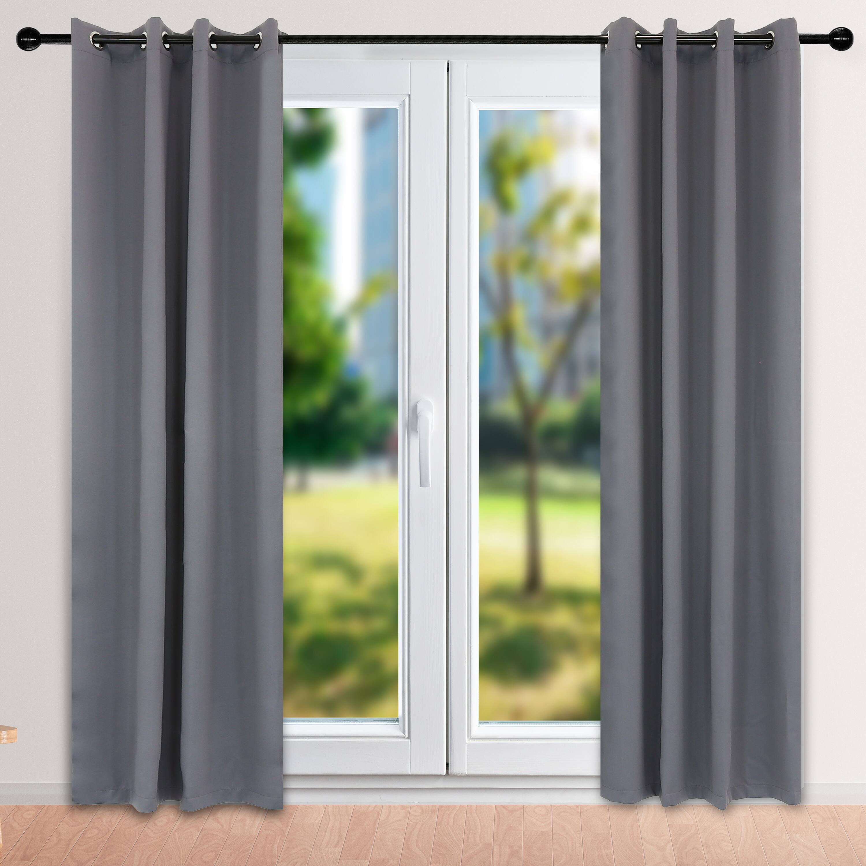 Alt View 5. Sunnydaze - Outdoor Blackout Curtain Panel - 52 in x 108 in - Set of 2 - Gray.
