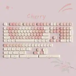 Womier - PBT Keycap Set, MOA Profile Dye-Sub Custom Keyboard Keycap for Cherry MX Switch US Layout Mechanical Keyboard - Pink-142 Keys