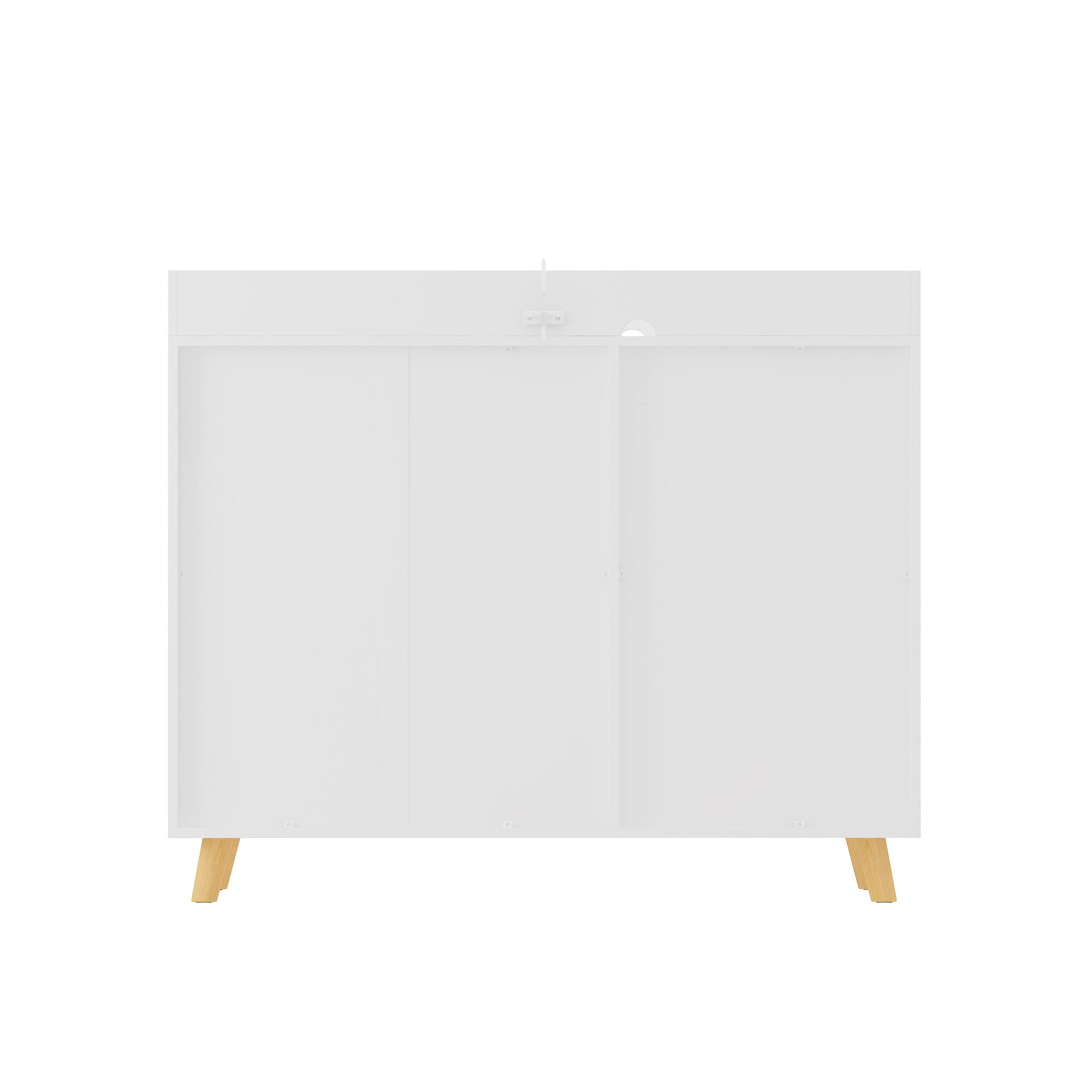 Left. FUFU & GAGA - FUFU&GAGA Steel - Frame Storage Bed: LED Lights, Multi - Drawer & Modern Style - White.