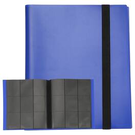 Unique Bargains - 9 Pocket Trading Card Binder, PU Cover 540 Side Loading Card Album Folder for TCG Game Sports Cards - Dark Blue