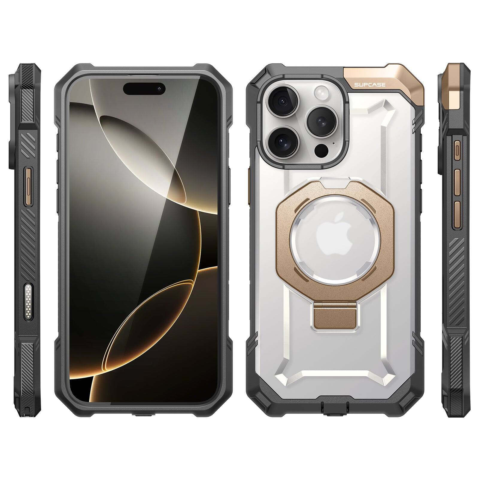 Alt View 5. SUPCASE - iPhone 16 Pro Max 6.9 inch UB Grip MagSafe Camera Control Button Phone Case - Gold.