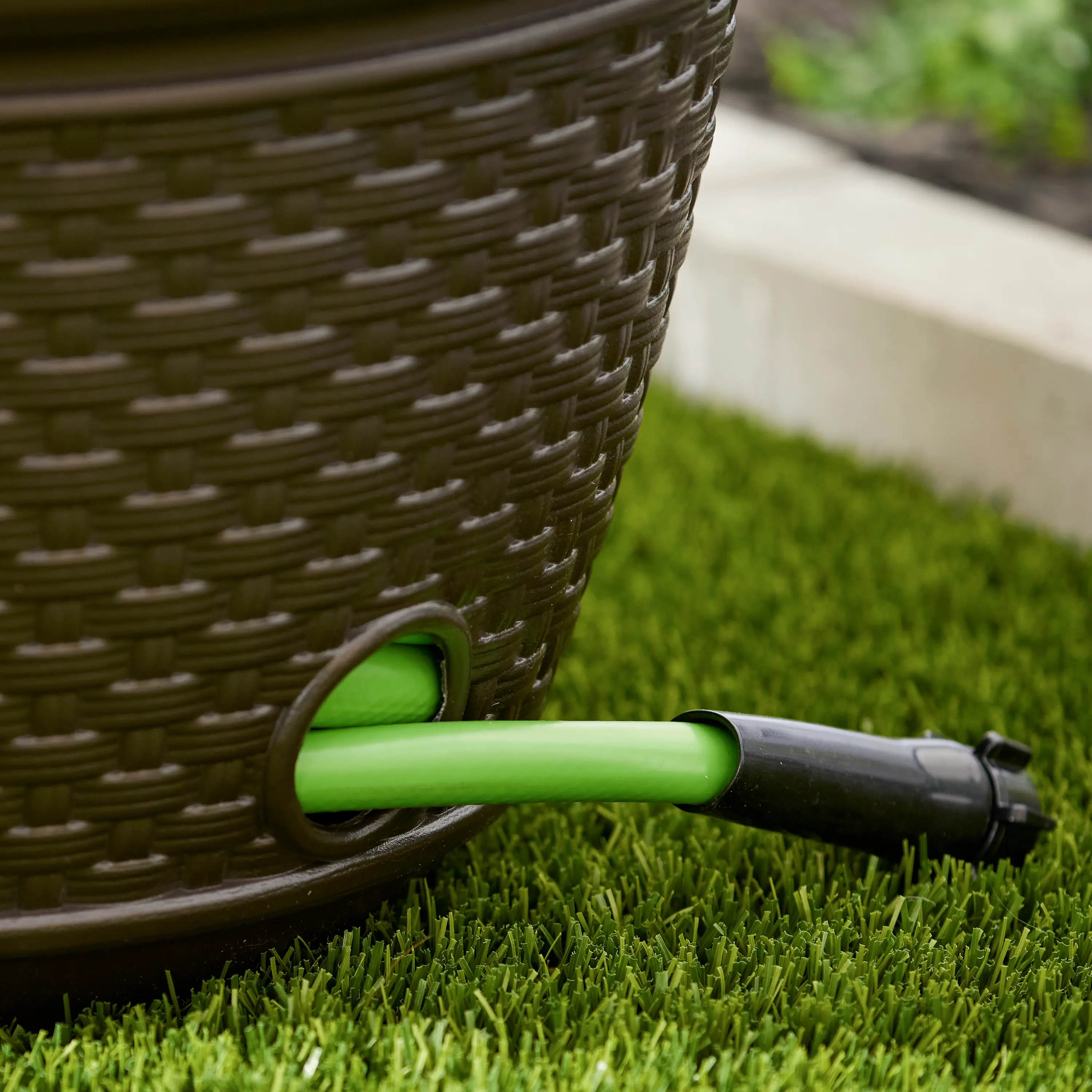 Alt View 4. Suncast - Suncast 100 Foot Resin Wicker Garden Water Hose Storage Holder Pot (2 Pack).