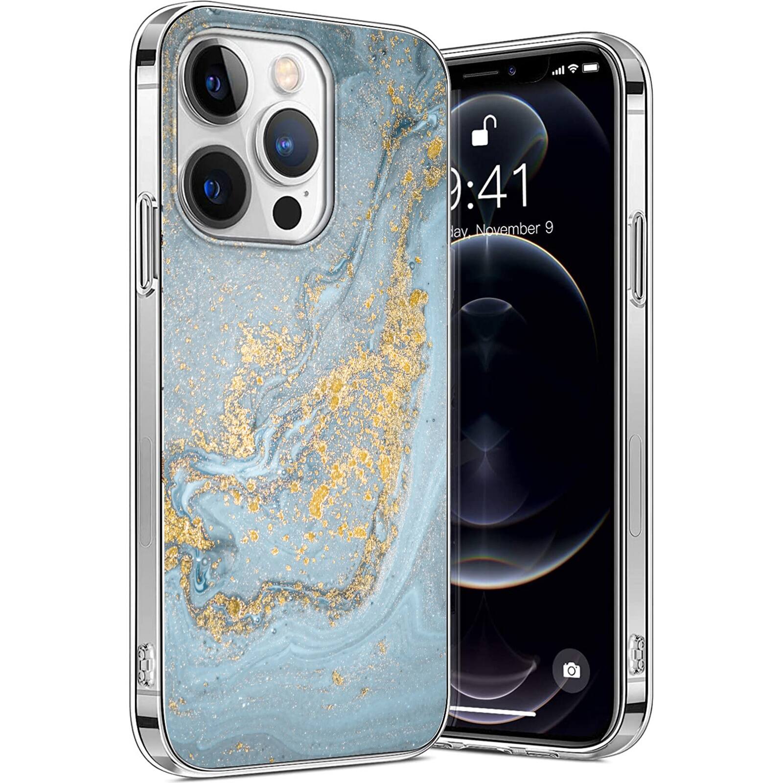 Alt View 11. SaharaCase - Marble Series Case for Apple iPhone 14 Pro - Blue Marble.