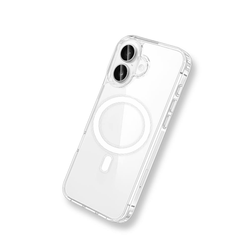 Alt View 4. Qixxronics - Magnetic Case for iPhone 16 Cellphone Magnetic Cover Shockproof Slim Phone Case - Clear.