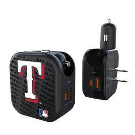 Keyscaper - Texas Rangers Dual Port USB Car & Home Charger - Multicolor