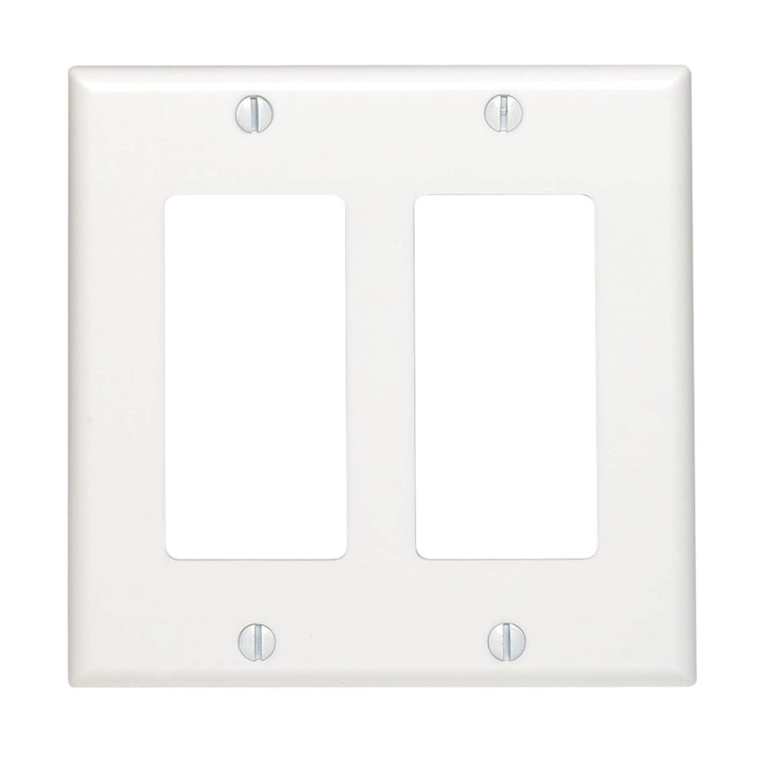 Leviton - Decora 2 gang Thermoset Plastic Decorator Wall Plate 1 pk (Case of 50) - White