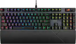 ASUS - ROG Strix Scope II Gaming Keyboard, pre-lubed ROG RX Red Linear Optical switch, Sound-dampening Foam, PBT Keyboard - Black