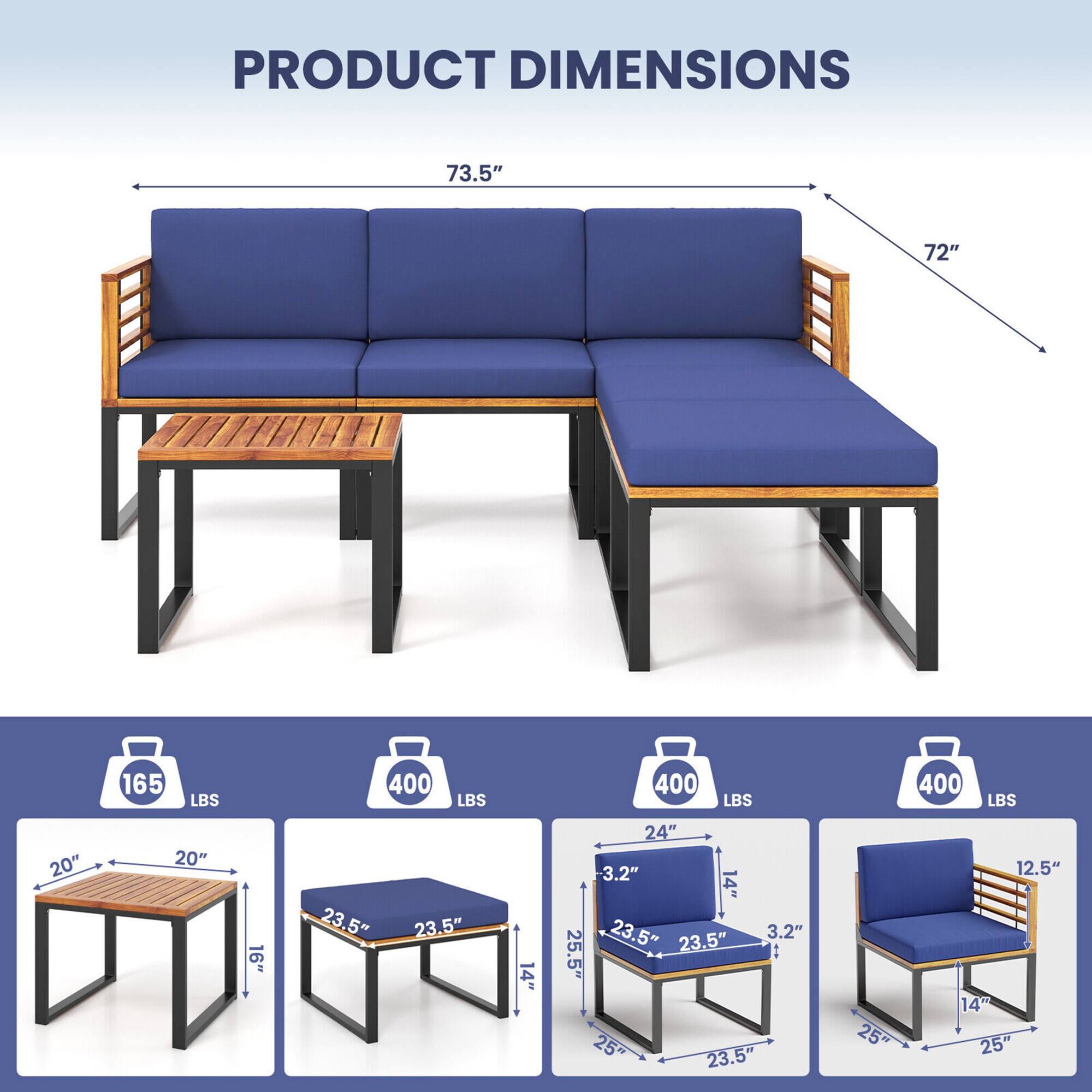 PRODUCT DIMENSIONS

- Length: 73.5"
- Width: 72"

- Table 1:
  - Length: 20"
  - Width: 20"
  - Height: 16"
  - Weight Capacity: 165 LBS

- Table 2:
  - Length: 23.5"
  - Width: 23.5"
  - Height: 14"
  - Weight Capacity: 400 LBS

- Table 3:
  - Length: 24"
  - Width: 25.5"
  - Height: 14"
  - Depth: 3.2"
  - Weight Capacity: 400 LBS

- Chair:
  - Length: 23.5"
  - Width: 25"
  - Height: 14"
  - Seat Height: 12.5"
  - Weight Capacity: 400 LBS