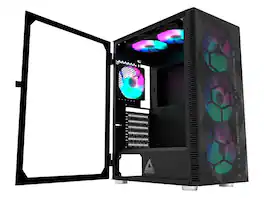 Montech - X3 Mesh, 3x140mm & 3x120mm RGB Fans, ATX Mid-Tower Gaming Case, Tempered Glass, USB3.0, Black - Black