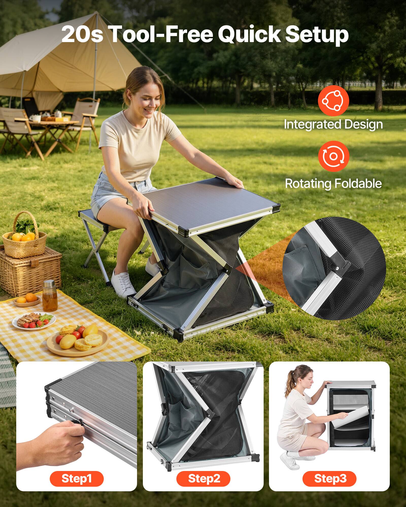 20s Tool-Free Quick Setup  
Integrated Design  
Rotating Foldable  
Step1  
Step2  
Step3