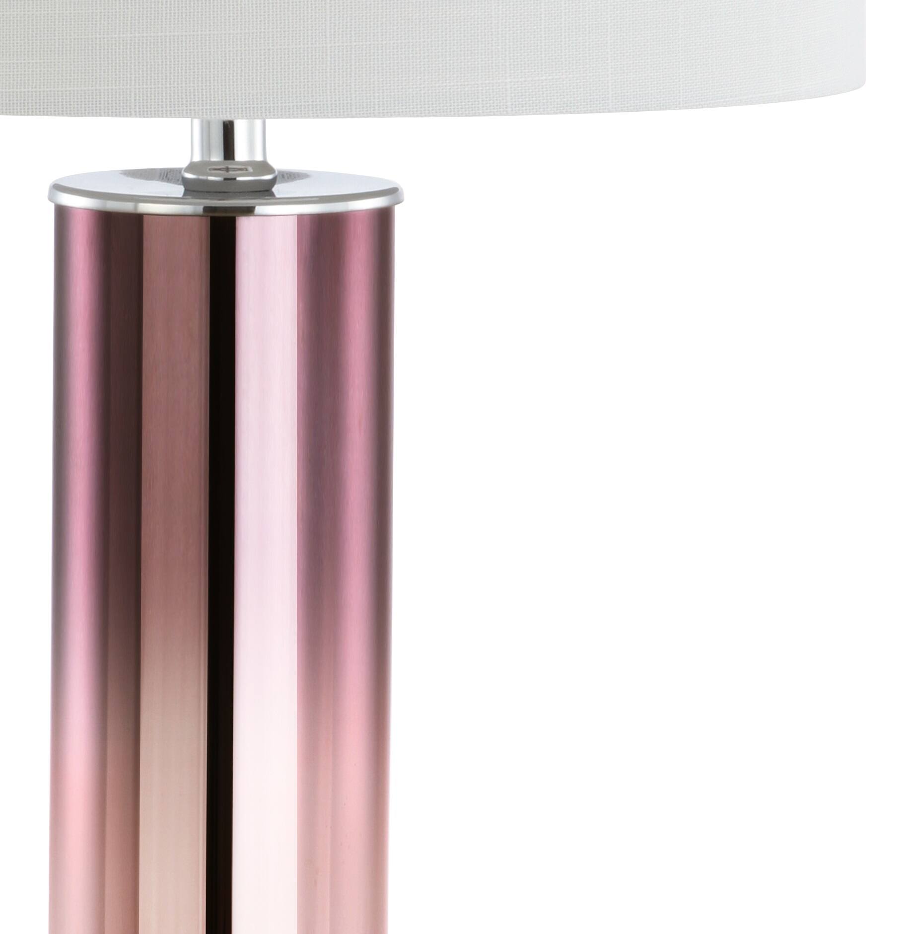 Alt View 4. Jonathan Y - Edward 27" Glass /Crystal LED Table Lamp, Rose Gold - Rose Gold.
