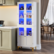Left. Bestier - Bestier 65" LED Kitchen Pantry Cabinet with Adjustable Shelves Food Storage and Art Display with Acrylic Doors - White.