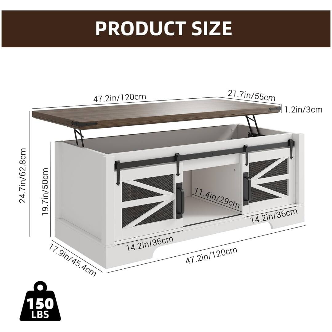 PRODUCT SIZE

- 47.2in/120cm
- 21.7in/55cm
- 1.2in/3cm
- 24.7in/62.8cm
- 19.7in/50cm
- 11.4in/29cm
- 14.2in/36cm
- 14.2in/36cm
- 17.9in/45.4cm
- 47.2in/120cm

150 LBS