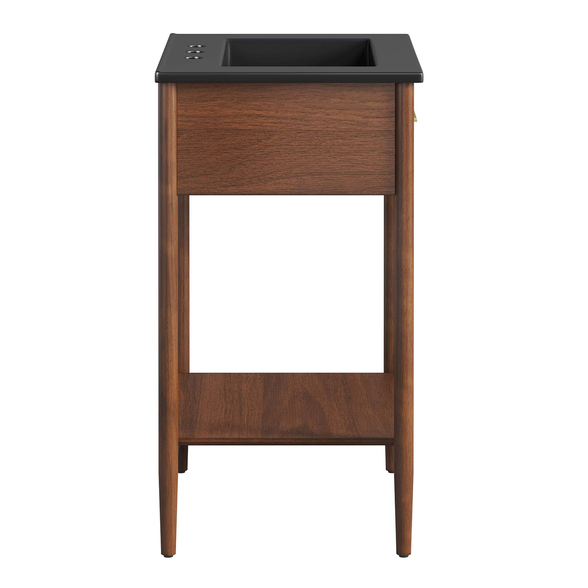 Alt View 2. Modway - Zaire Bathroom Vanity Basin Included by Modway - Walnut Black.