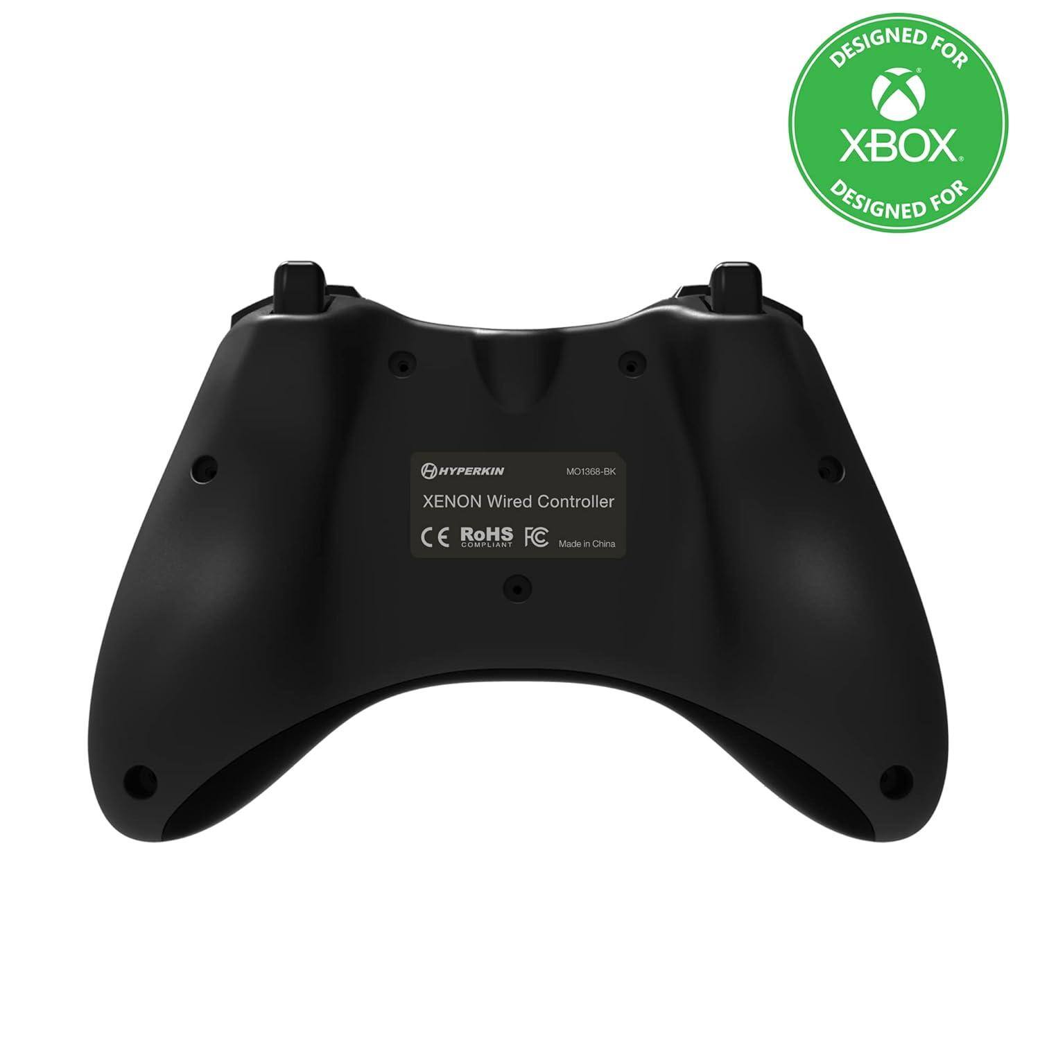 DESIGNED FOR XBOX.  
DESIGNED FOR HYPERKIN O13M8-BK MC B XENON Wired Controller  
C E RoHS COMPLIANT  
Made in China