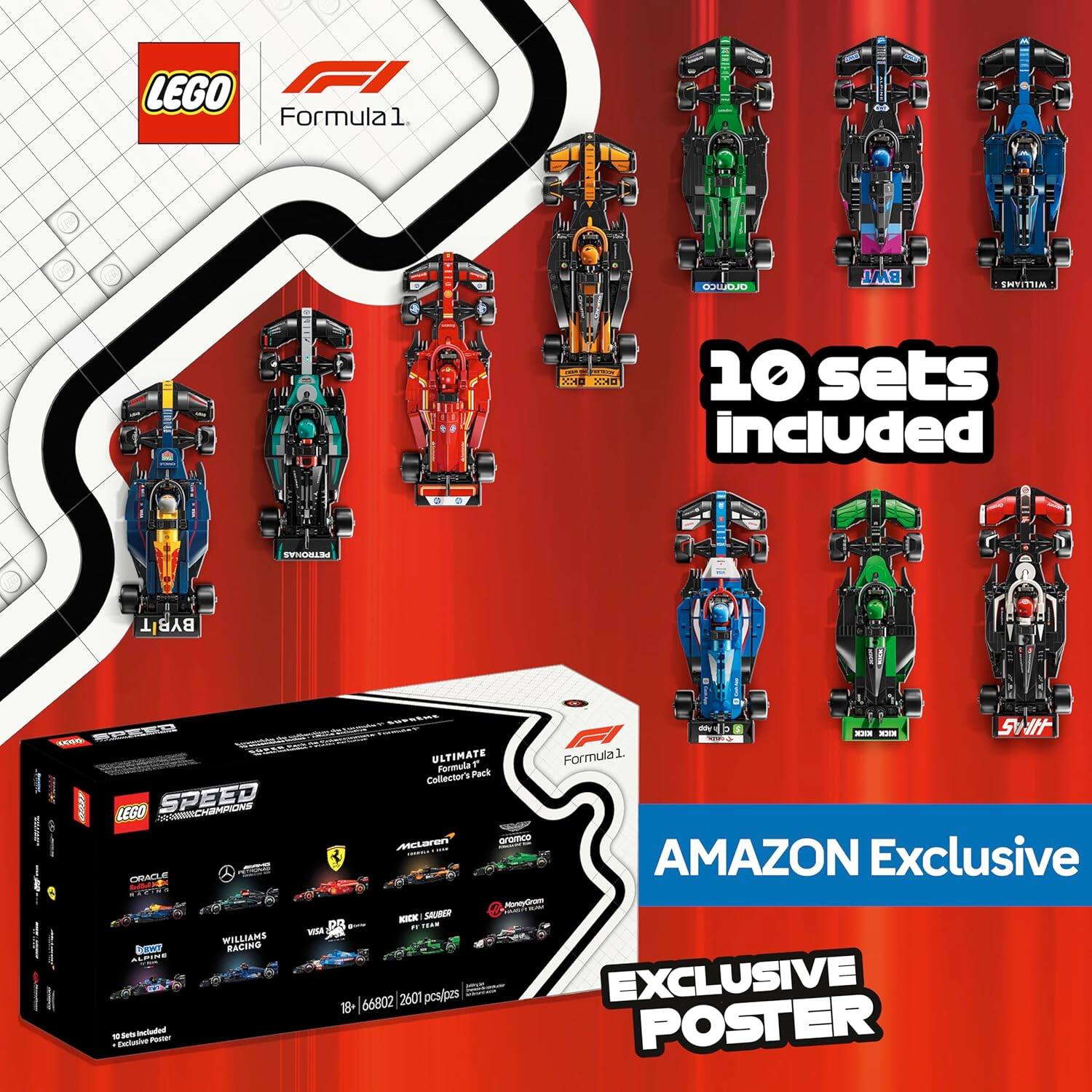 LEGO Formula 1 Ultimate Collector's Pack

10 sets included

Amazon Exclusive

Exclusive Poster

LEGO Speed Champions

18+ 66802 2601 pcs/pzs