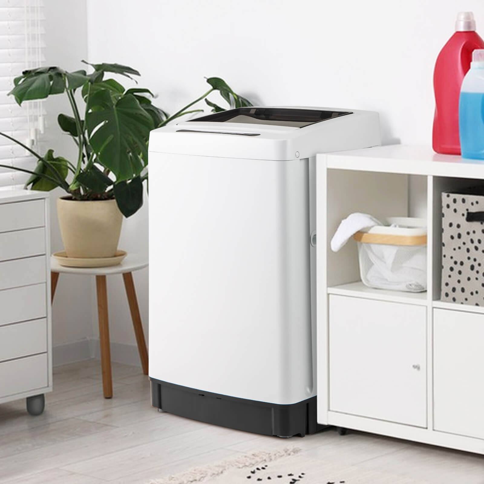 Alt View 1. Costway - Costway Portable Washing Machine 11 LBS Full Automatic Washer Machine with 8 Washing Modes - White.