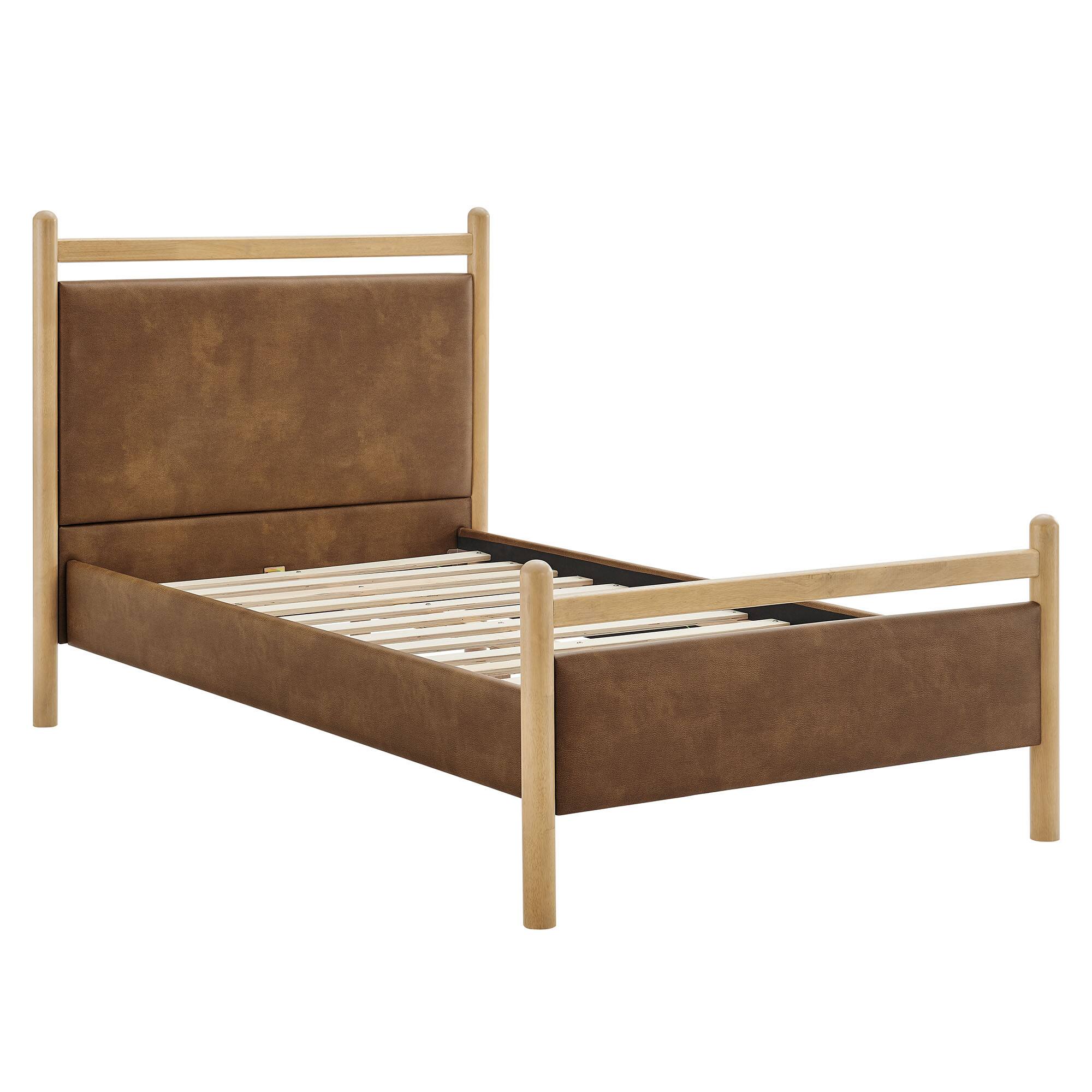 Angle. Modway - Ginny Platform Bed Frame by Modway - Light Oak Canyon.