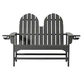 WestinTrends - St. Augustine Outdoor Patio 49" HDPE Adirondack Garden Bench - Gray