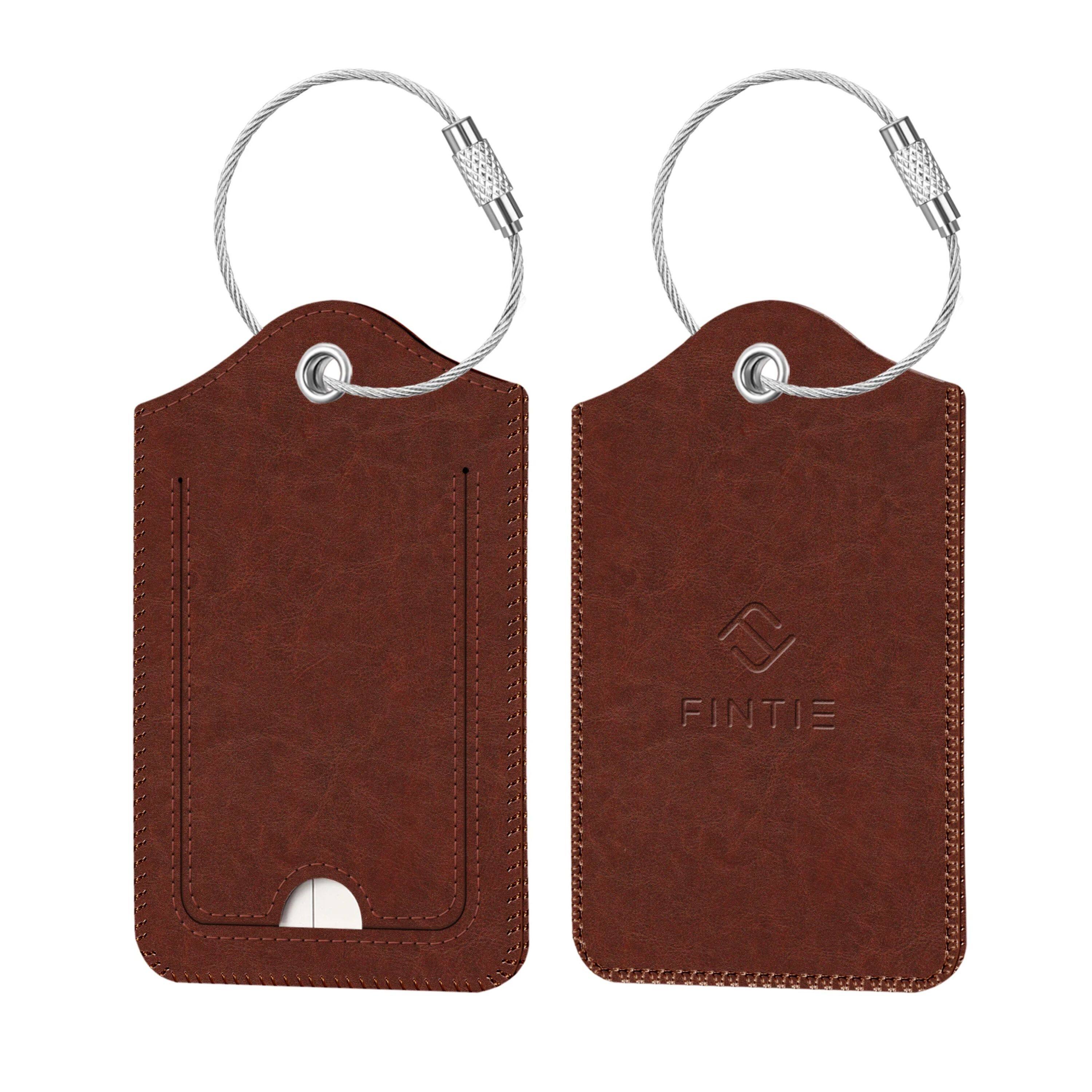 Kitcheniva - Luggage Tags For Travel Bag Suitcase With Loop & Privacy Cover ID Label Pack Of 2 - Vintage Brown price history on PriceWatchPro