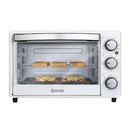 Kitchen Elite - Toaster Oven, Compact Countertop Appliance with Bake Tray - White