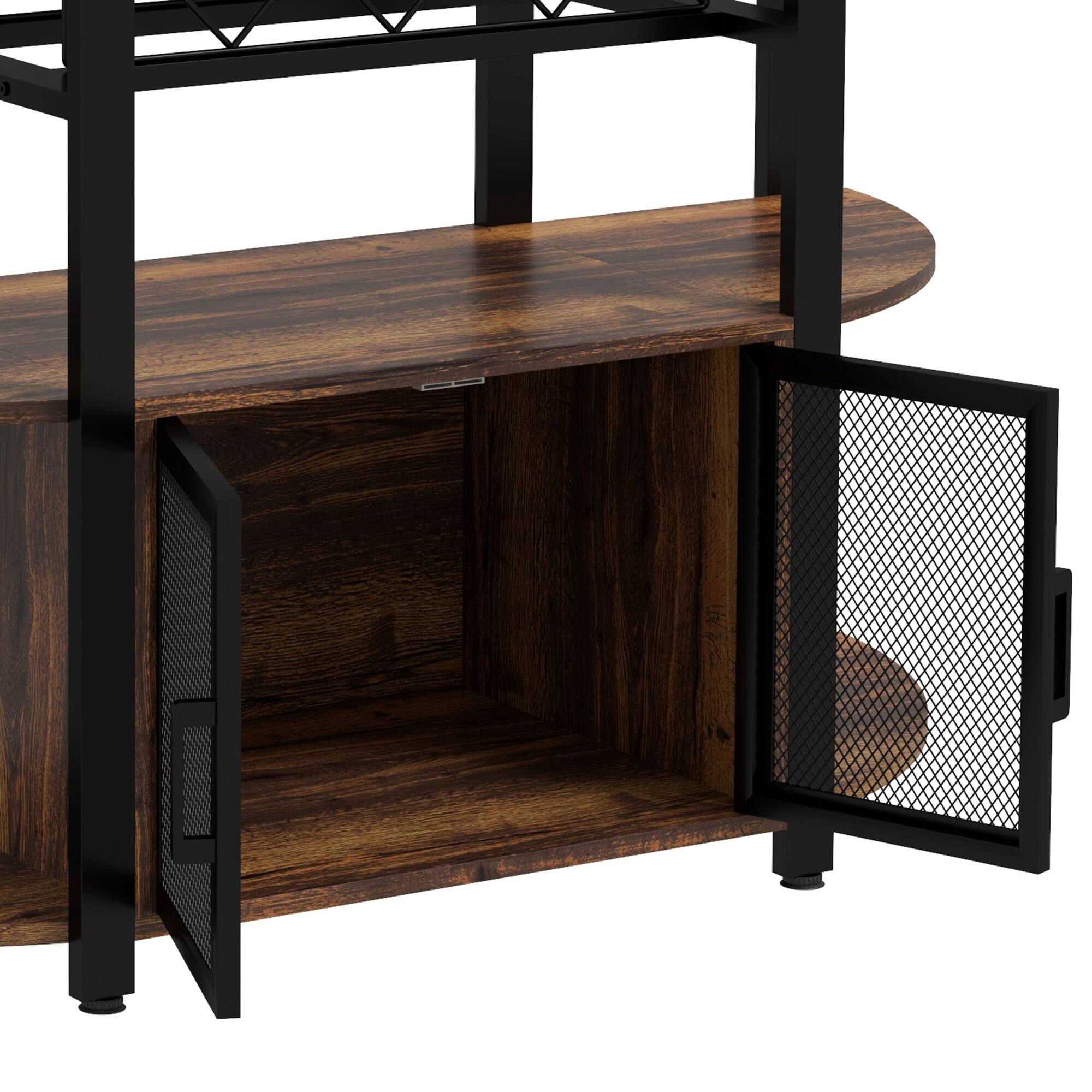 Alt View 5. Homcom - Wine Bar Cabinet with Charging Station and LED Lights, Industrial Liquor Cabinet Bar Stand for Home.